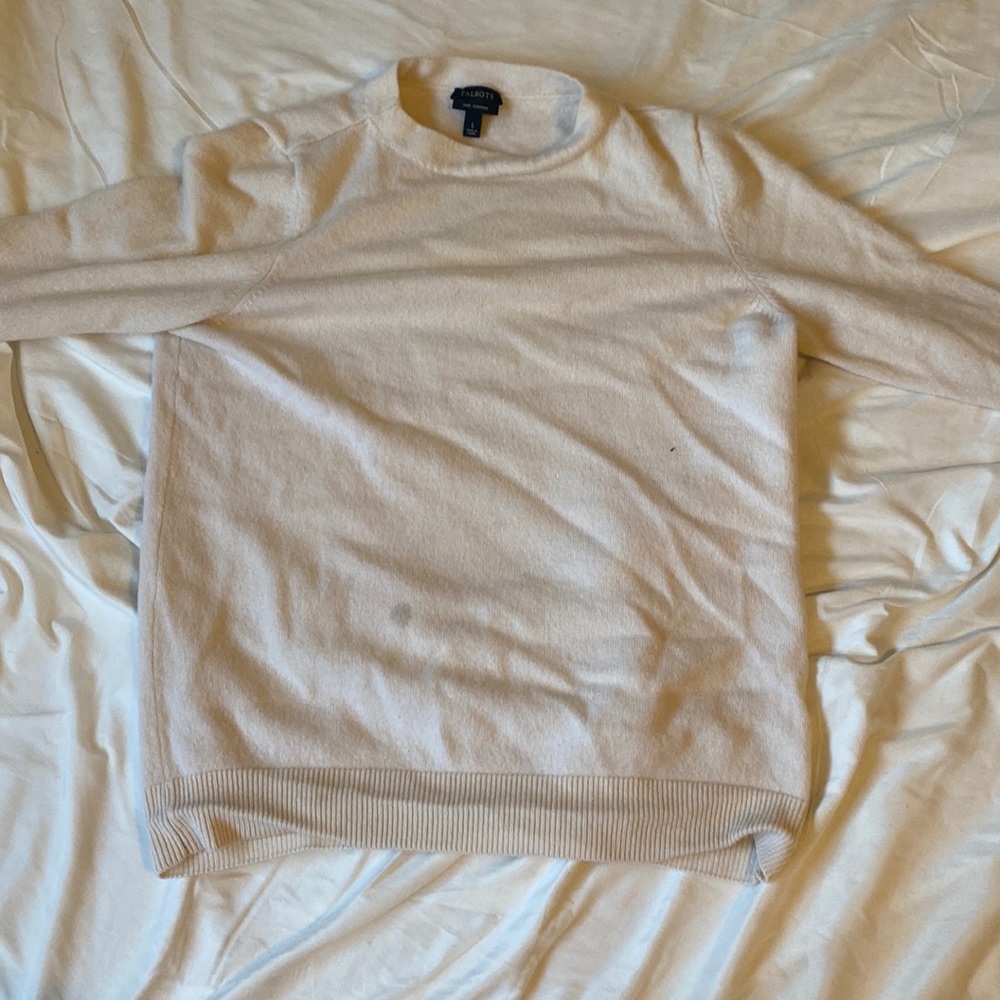 talbots Lrg cream cashmere sweater
